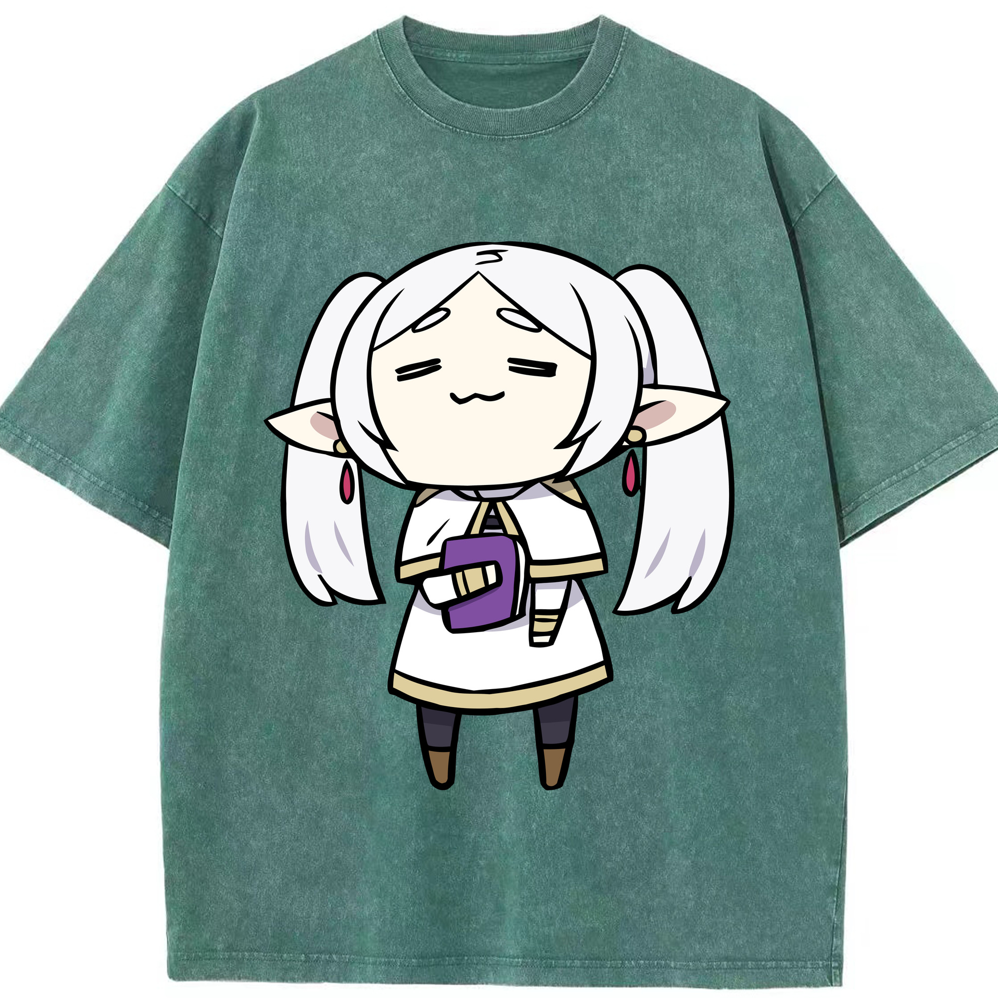 （画像用） 葬送のフリーレン Frieren 綿100% ヴィンテージ風 半袖Tシャツ（フロントプリント）